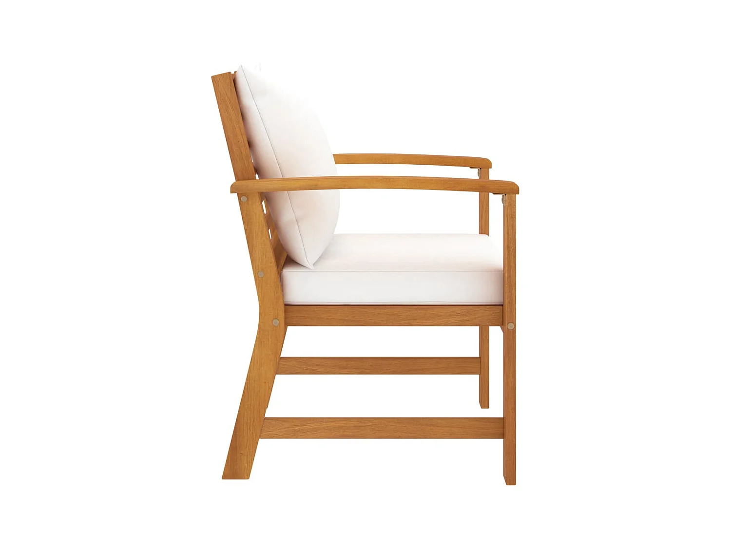 Chaises de jardin lot de 2 et coussin crème Bois acacia massif