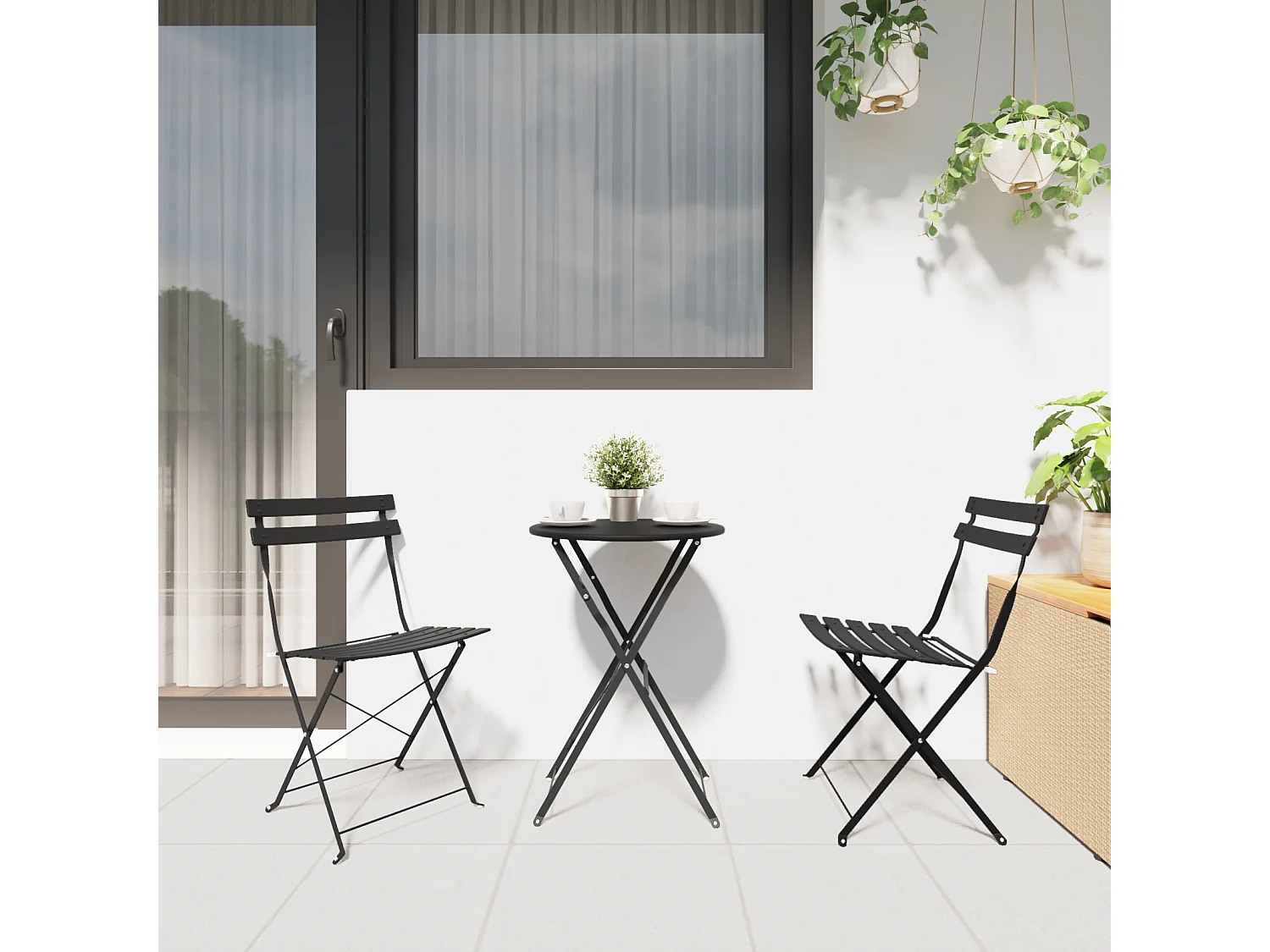 stuks opvouwbare tuinstoelen antraciet staal