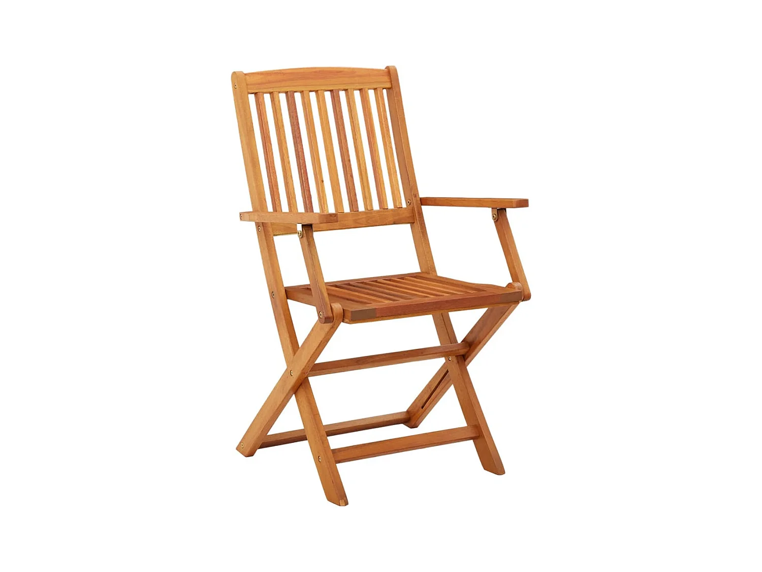 Set di 4 sedie pieghevoli da giardino in legno massello di eucalipto