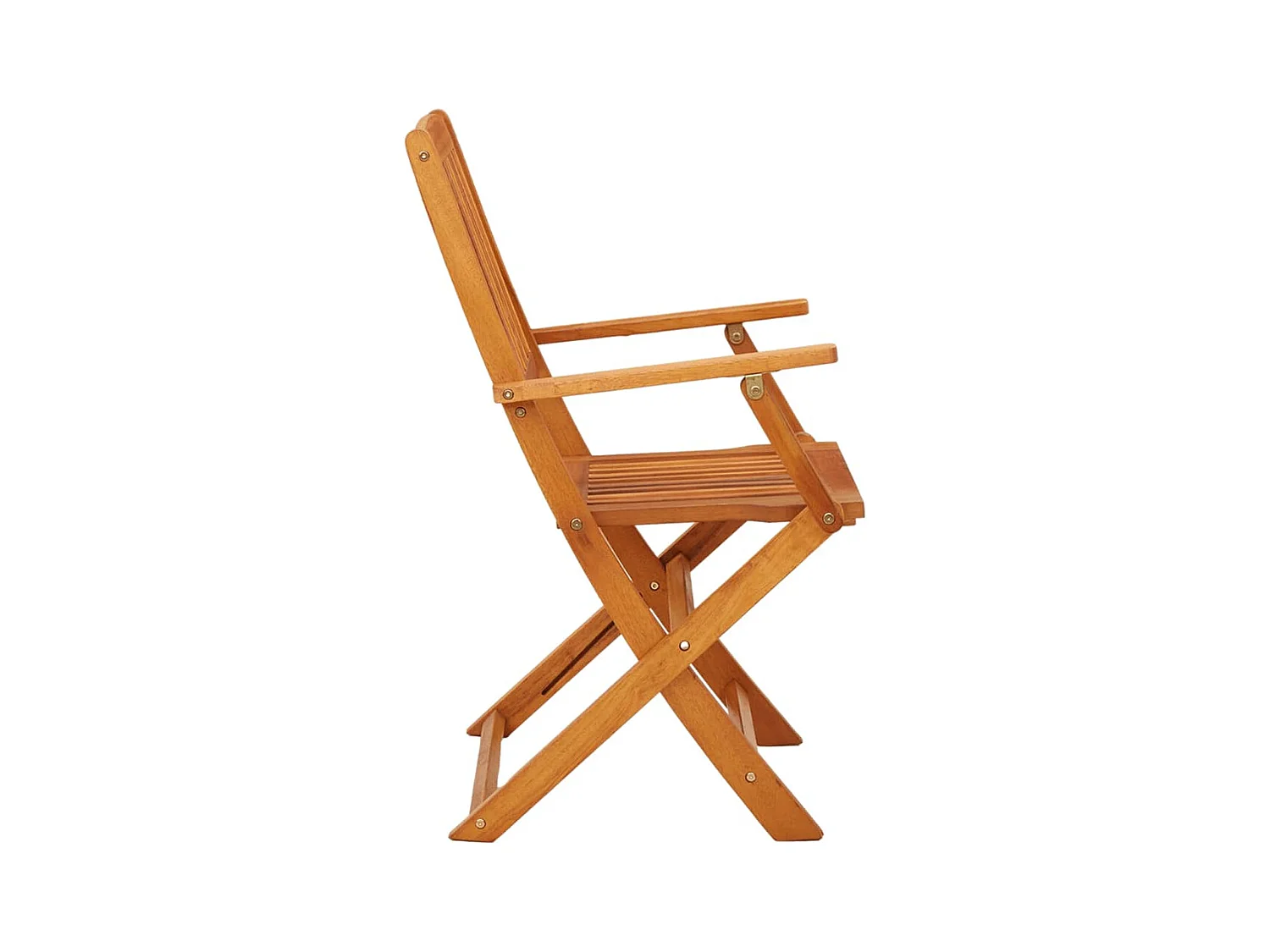 Set di 4 sedie pieghevoli da giardino in legno massello di eucalipto