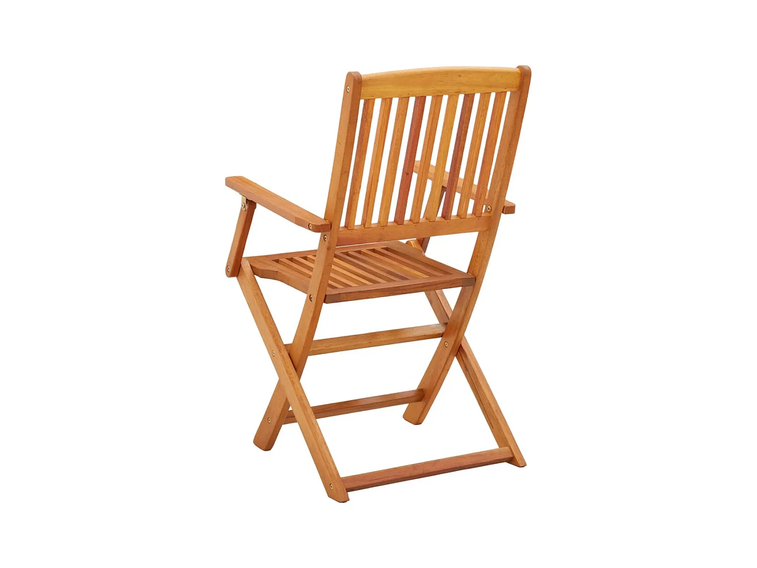 Set di 4 sedie pieghevoli da giardino in legno massello di eucalipto