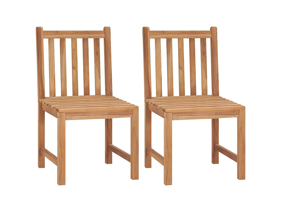 Chaises de jardin lot de 2 Bois de teck solide