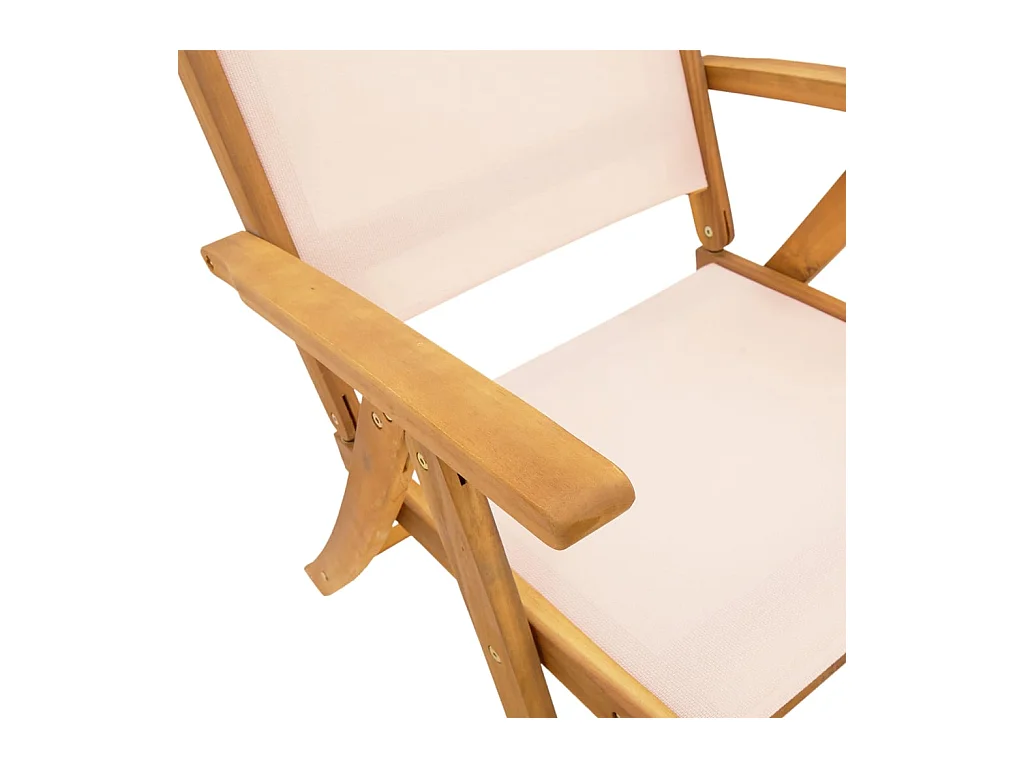 Juego de 4 sillas de jardín plegables de madera de acacia y textilene