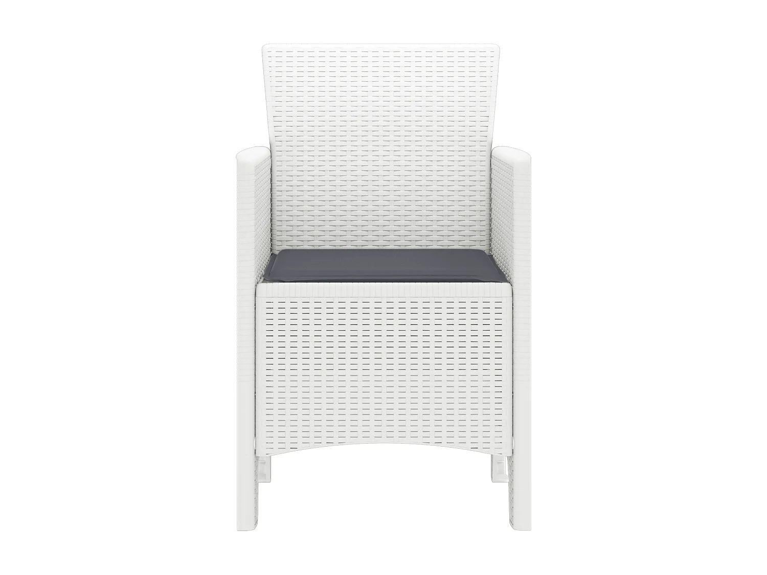 Sillas de jardín con cojines 2 piezas ratán sintético blanco