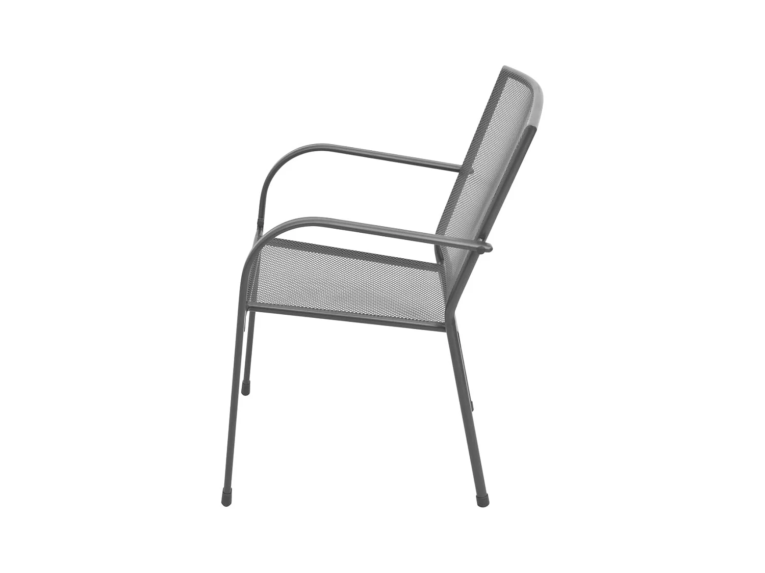 Set di 2 sedie da giardino impilabili in acciaio grigio