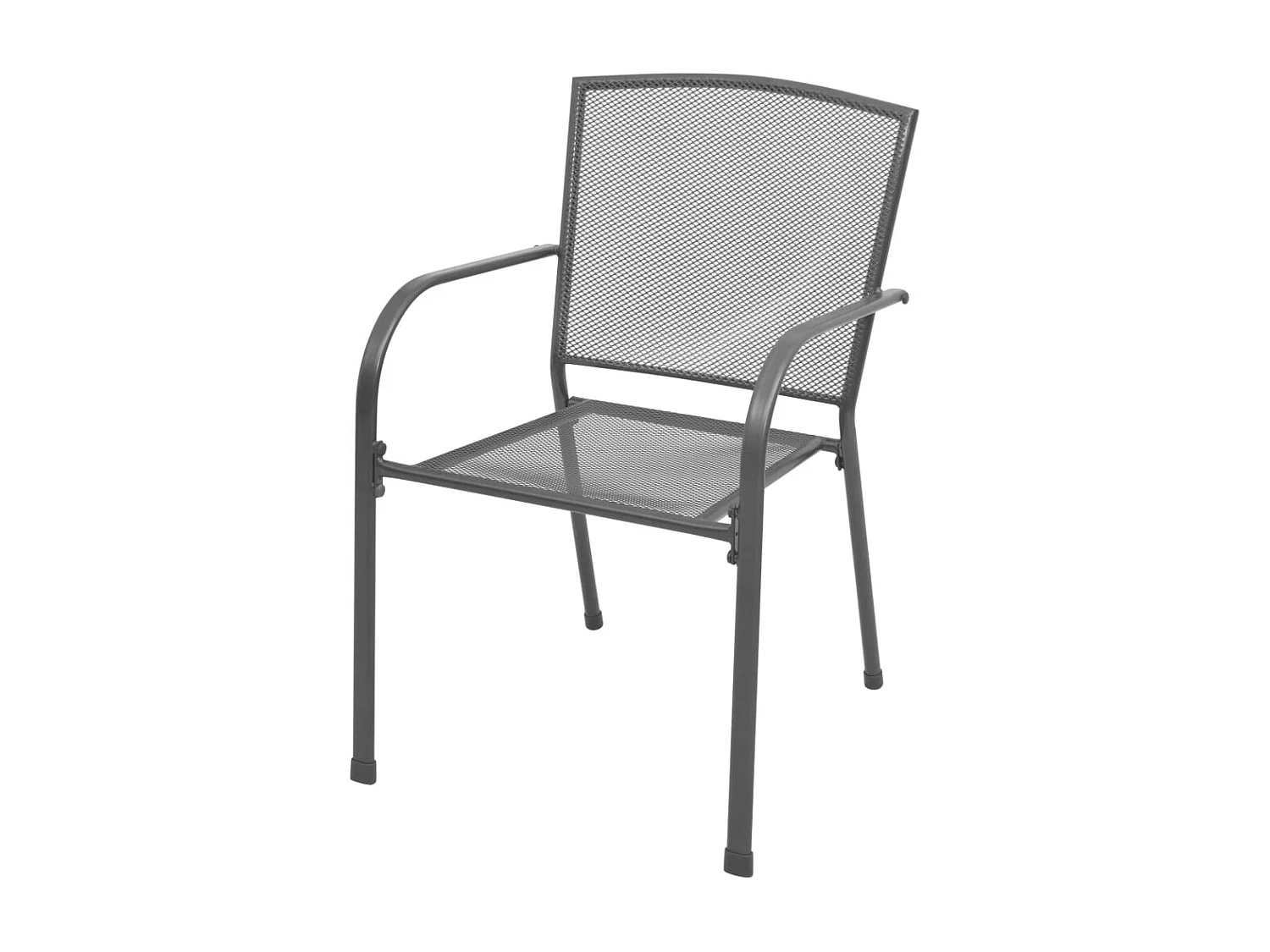 Juego de 2 sillas de jardín apilables de acero gris