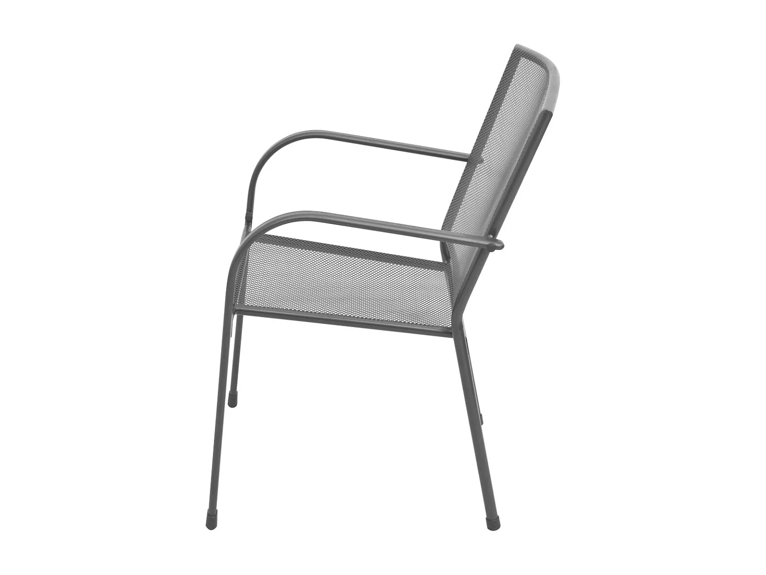 Juego de 2 sillas de jardín apilables de acero gris