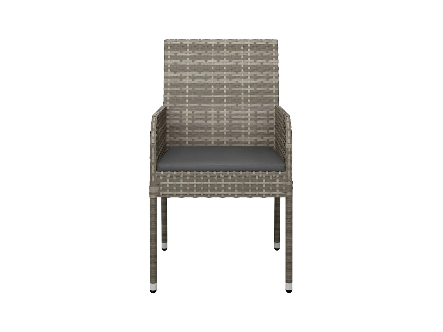 Tuinstoelen met kussens set van 2 Grijs geweven hars