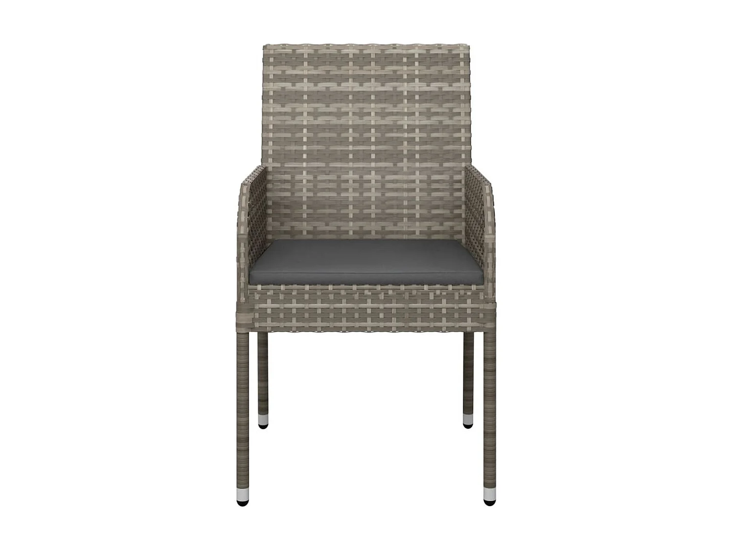 Chaises de jardin avec coussins lot de 2 Résine tressée Gris