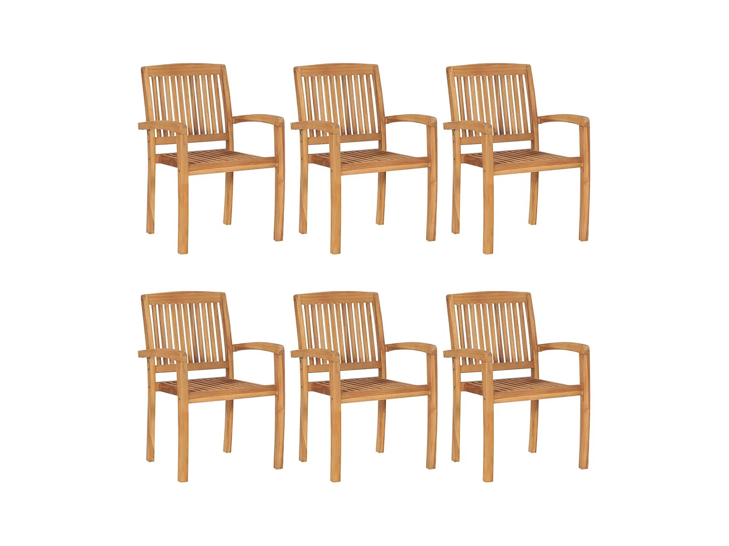 stuks stapelbare tuinstoelen van massief teakhout