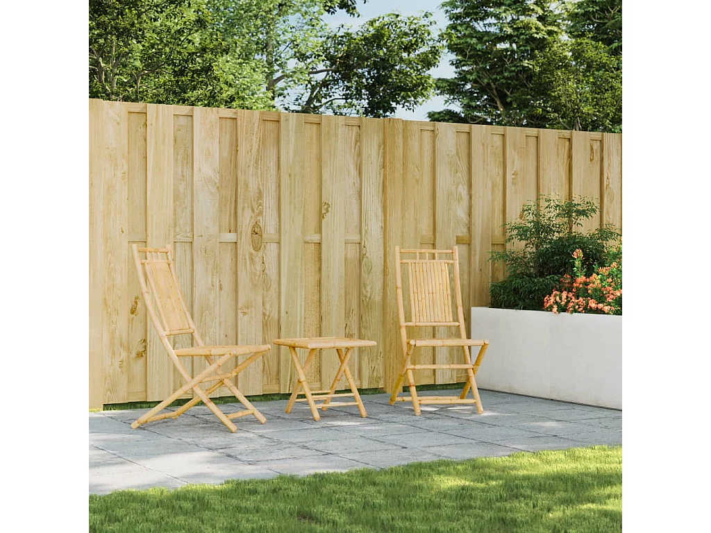 Chaises pliables de jardin lot de 2 46x66x99 cm bambou