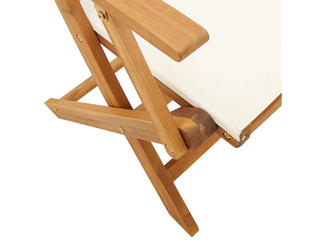 Tuinstoelen set van 2 crèmewit massief acaciahout stof