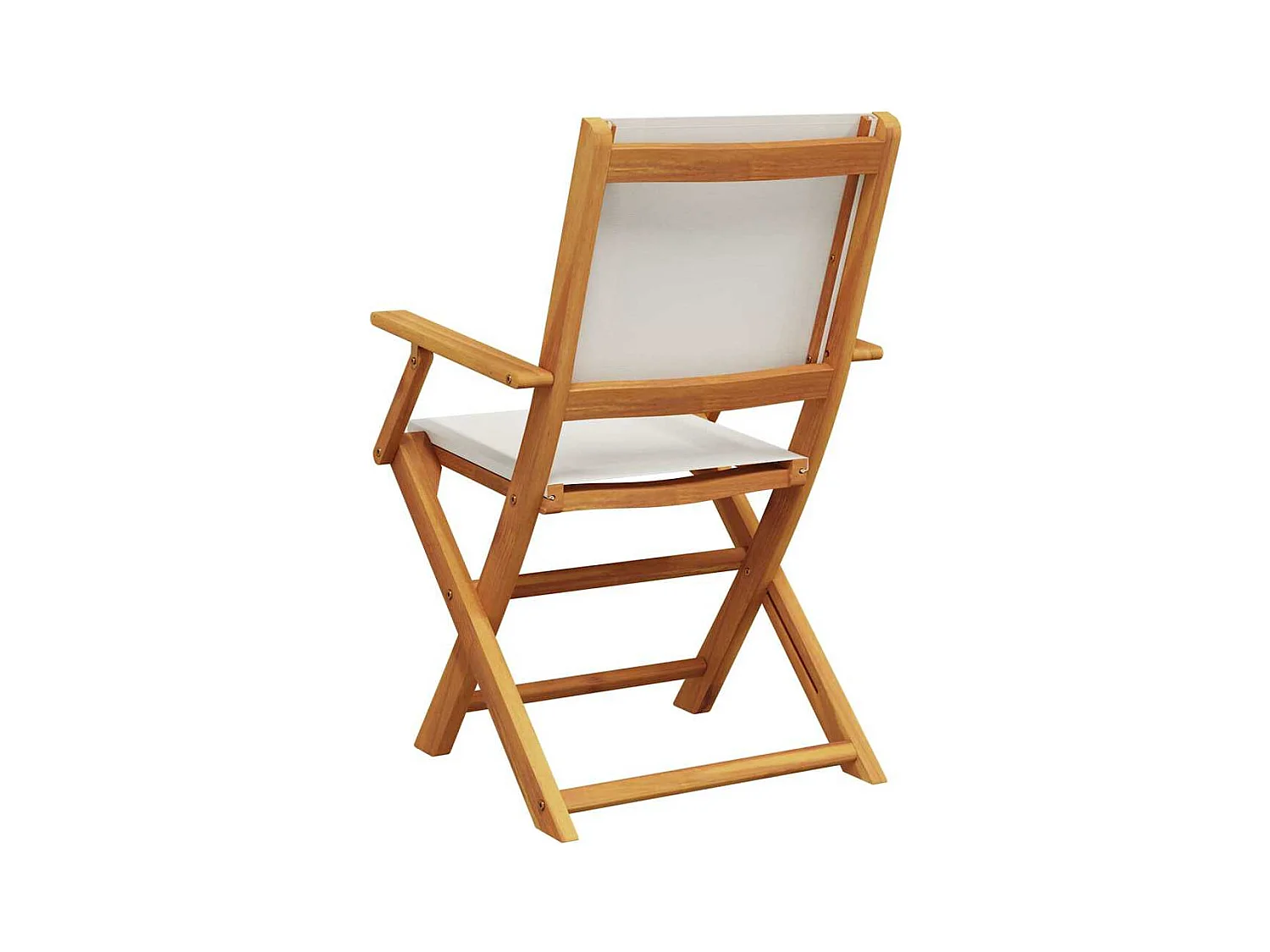 Tuinstoelen set van 2 crèmewit massief acaciahout stof