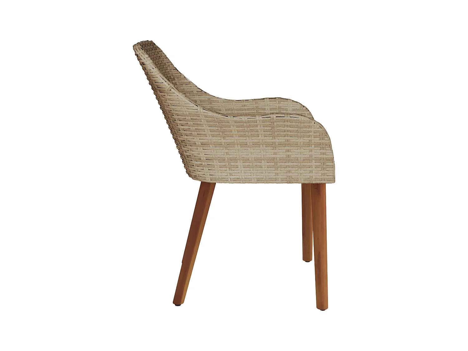 Chaises de jardin avec coussins 2 pcs Beige Poly Rattan