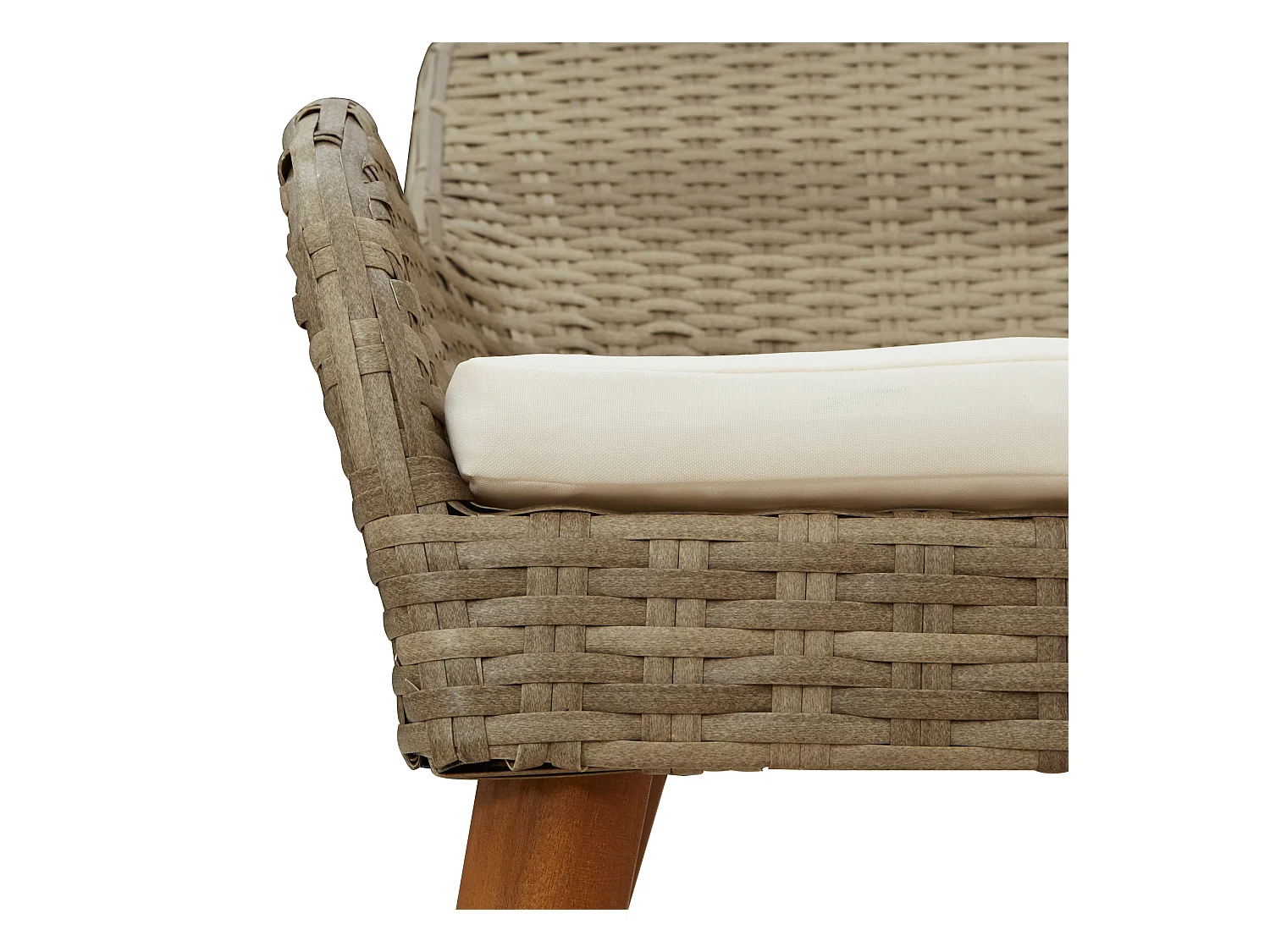 Chaises de jardin avec coussins 2 pcs Beige Poly Rattan