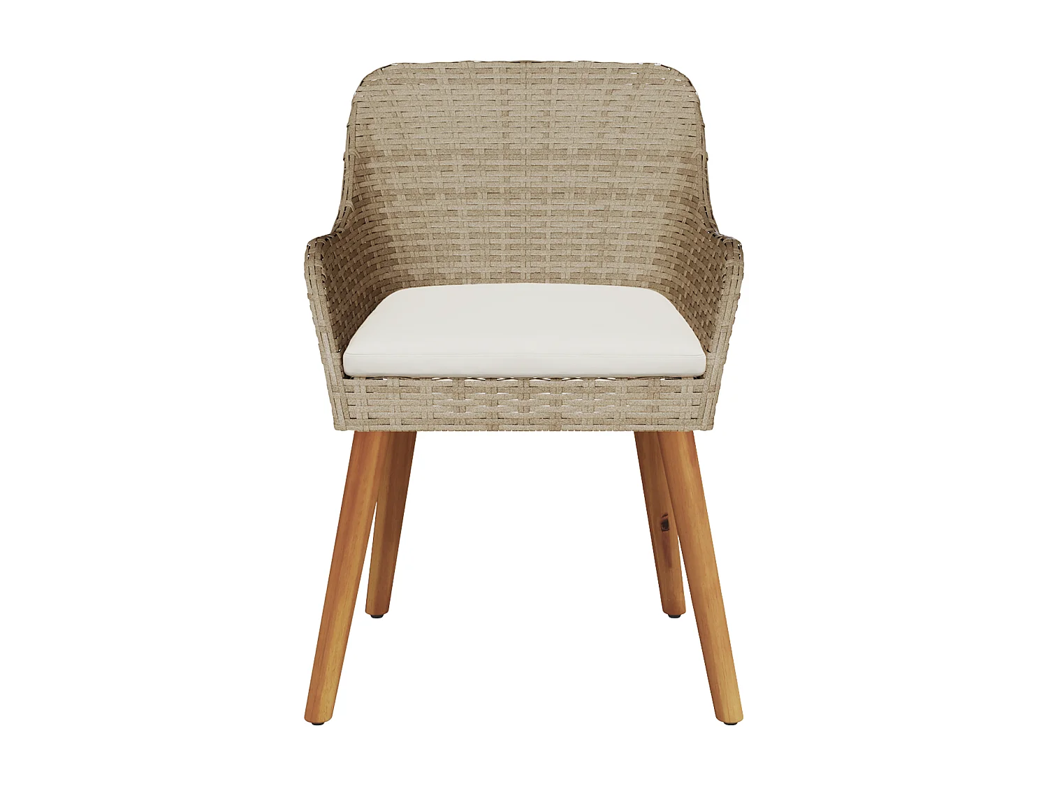 Sillas de jardín con cojines 2 piezas ratán sintético beige