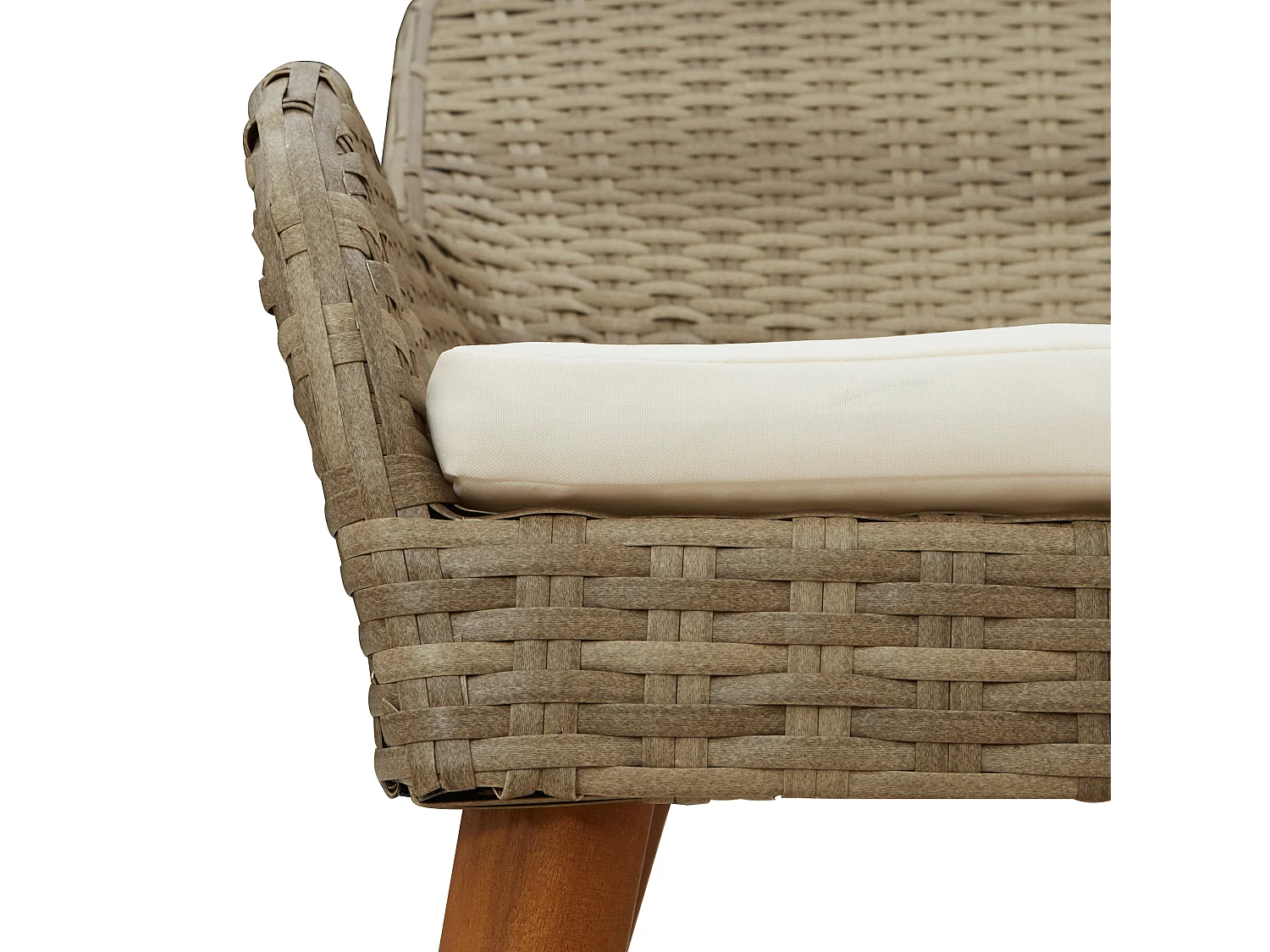 Sillas de jardín con cojines 2 piezas ratán sintético beige