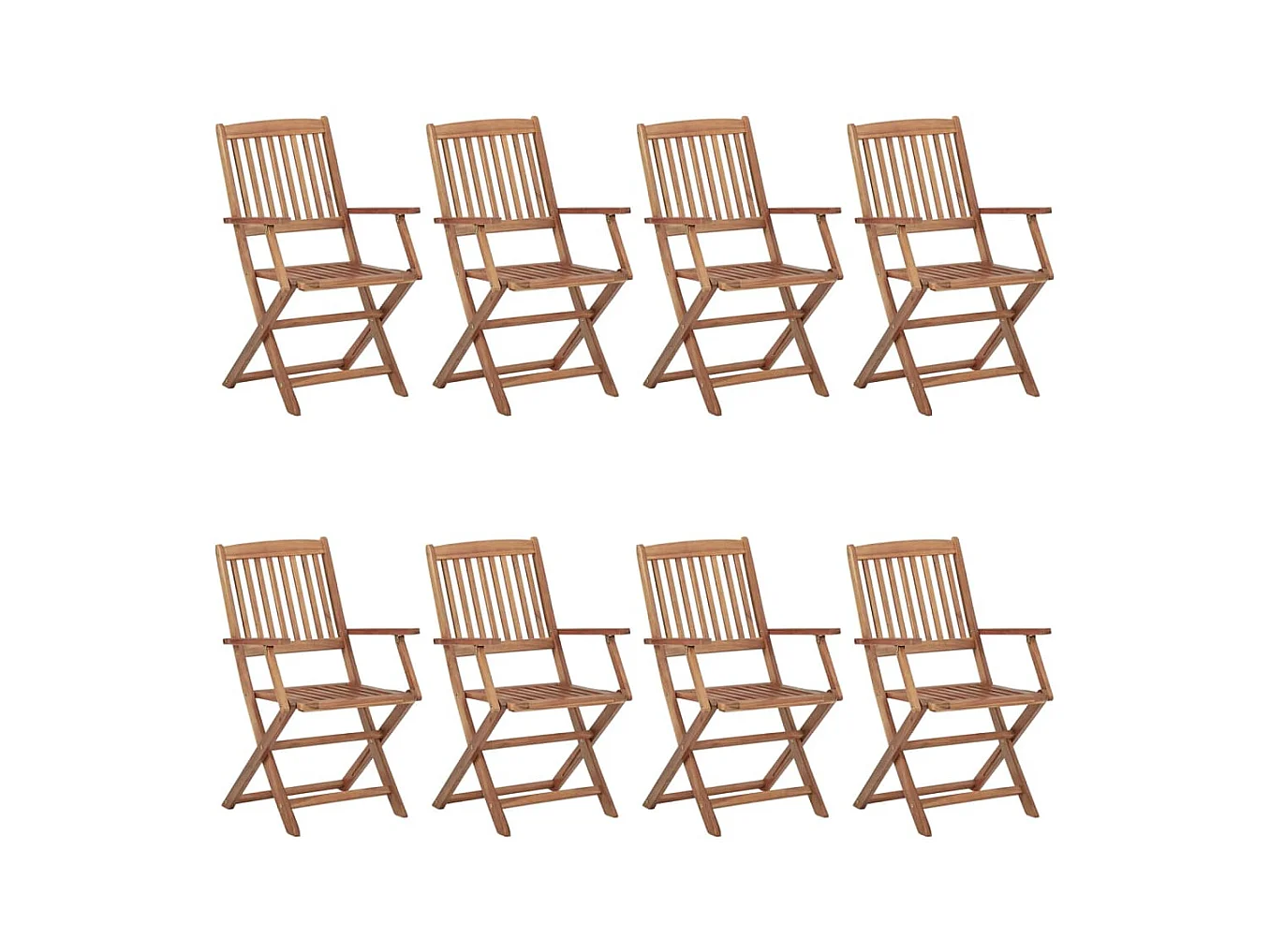 Opvouwbare tuinstoelen set van 8 met kussens Acaciahout