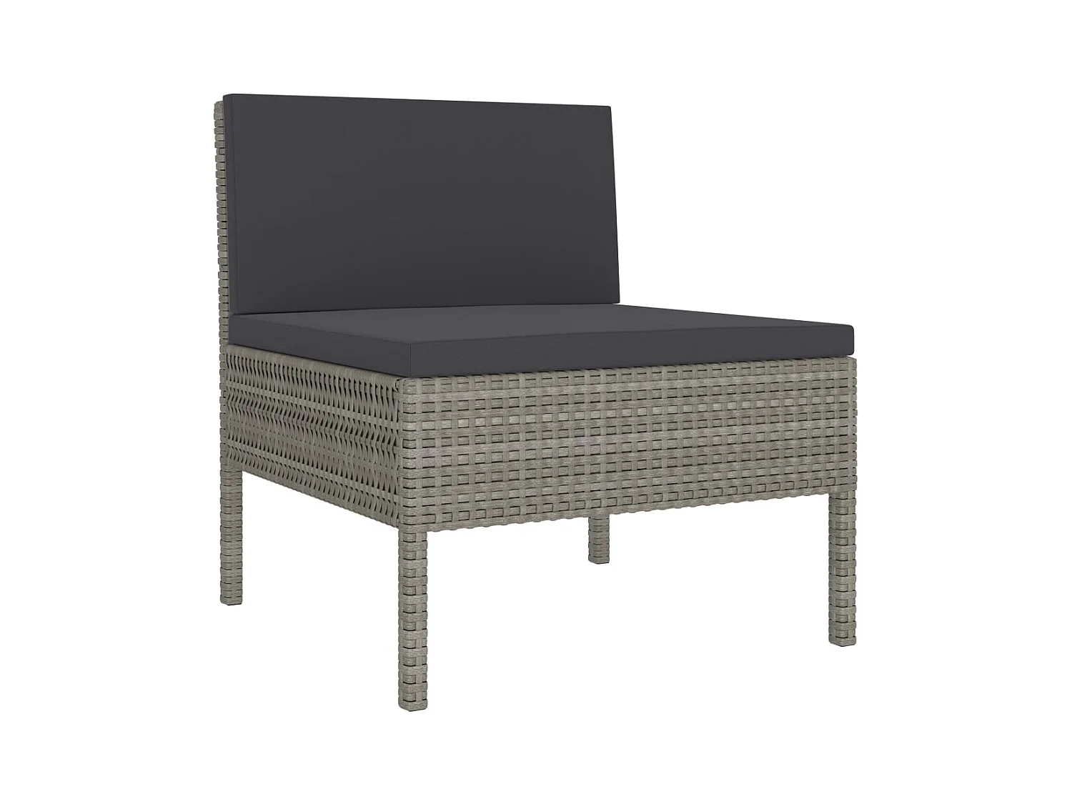 Tuinstoelen set van 3 met kussens Grijs geweven hars