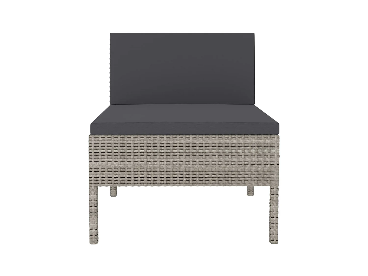 Tuinstoelen set van 3 met kussens Grijs geweven hars