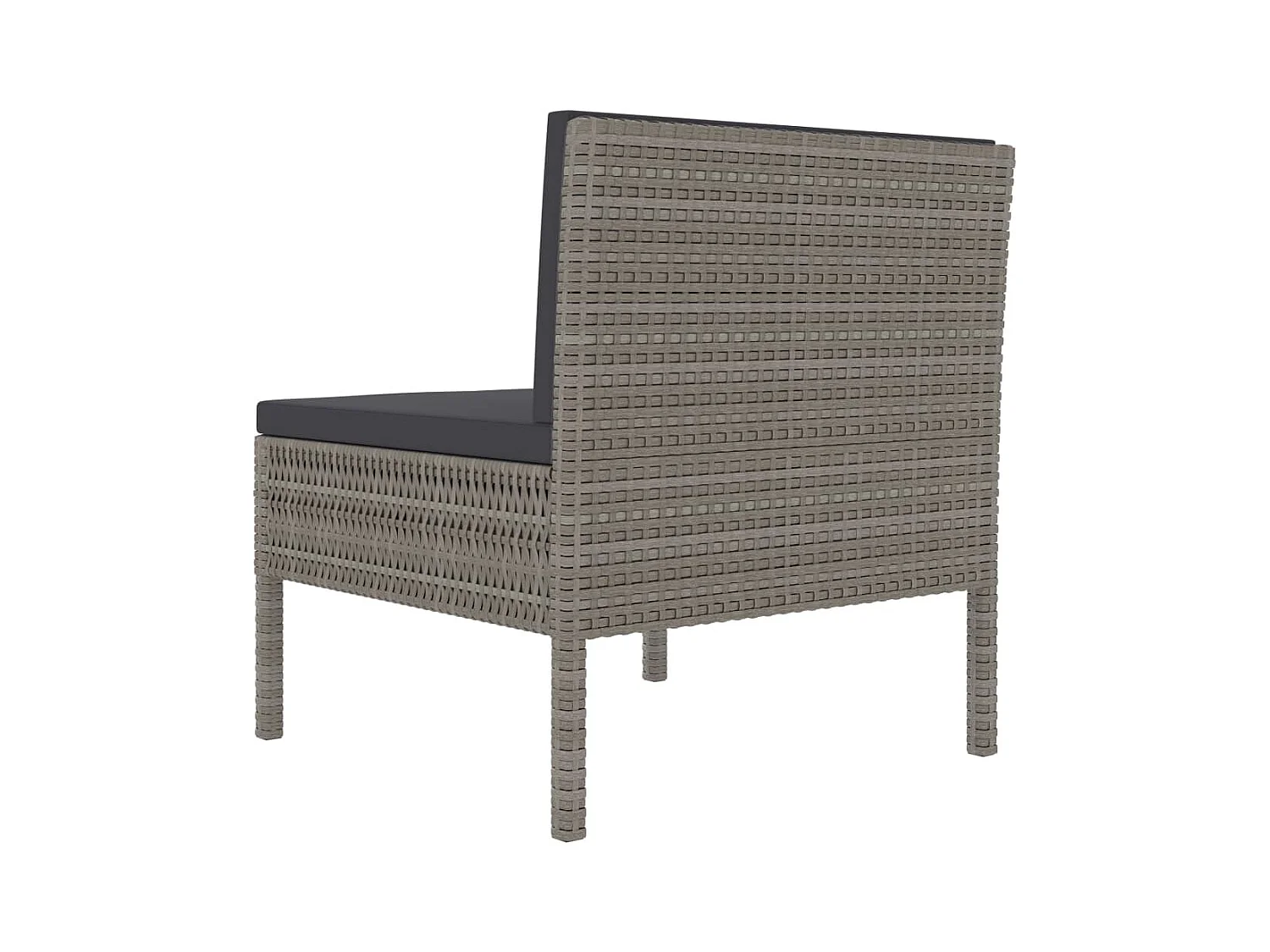 Tuinstoelen set van 3 met kussens Grijs geweven hars