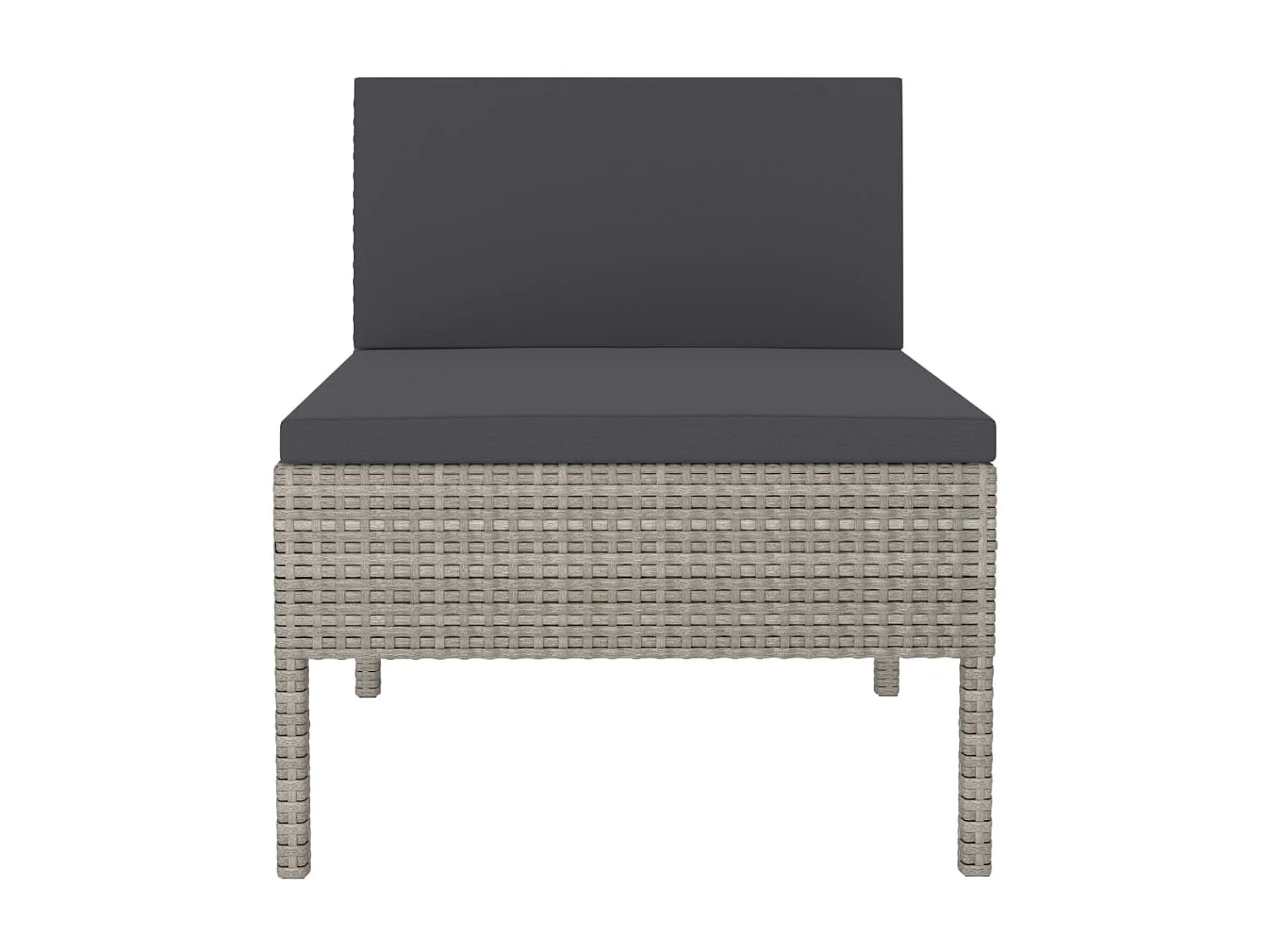 Chaises de jardin lot de 3 avec coussins Résine tressée Gris