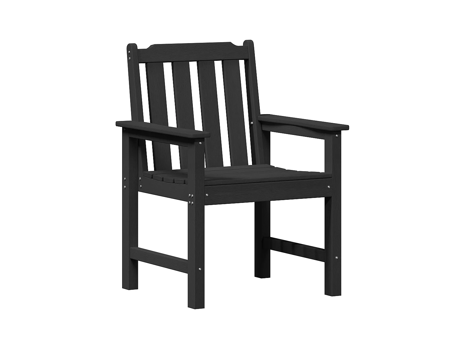 Chaises de jardin 2 pcs Noir HDPE