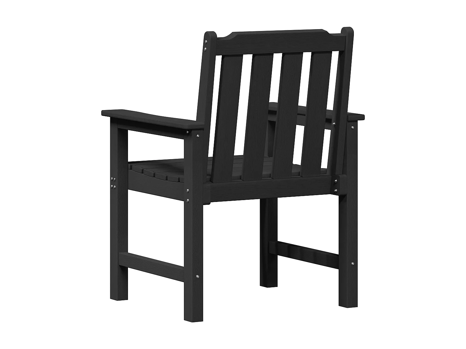 Chaises de jardin 2 pcs Noir HDPE
