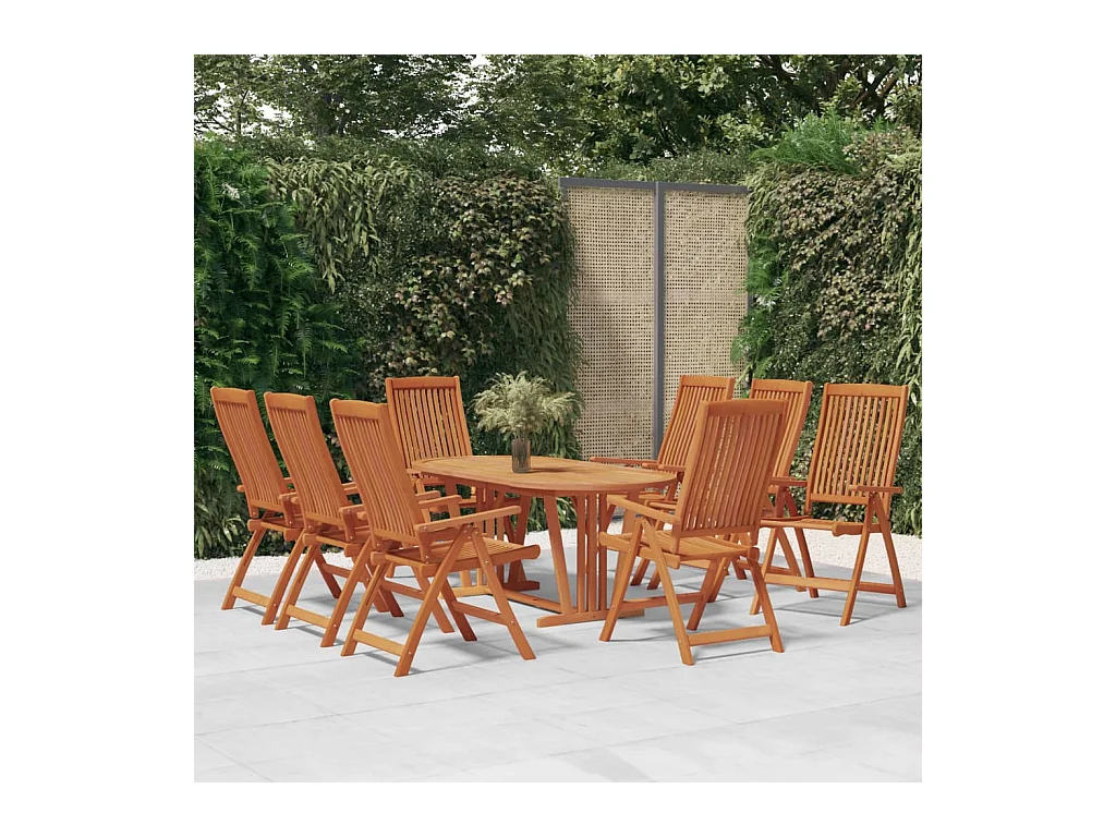 Chaises de jardin pliables lot de 8 Bois d'eucalyptus massif