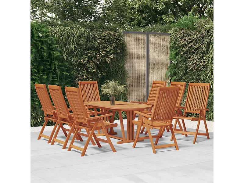 Chaises de jardin pliables lot de 8 Bois d'eucalyptus massif