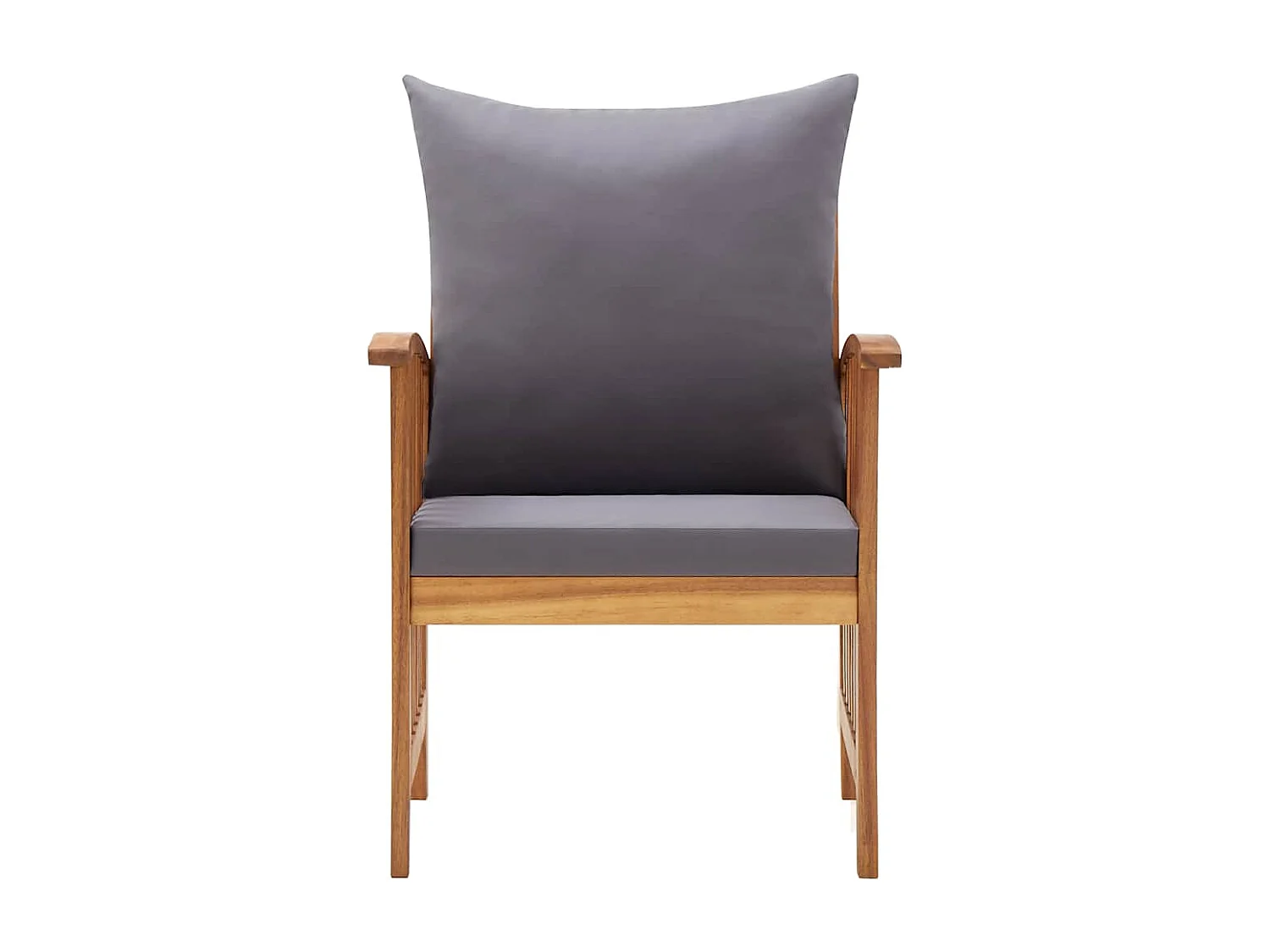 Juego de 2 sillas de jardín con cojines de madera maciza de acacia