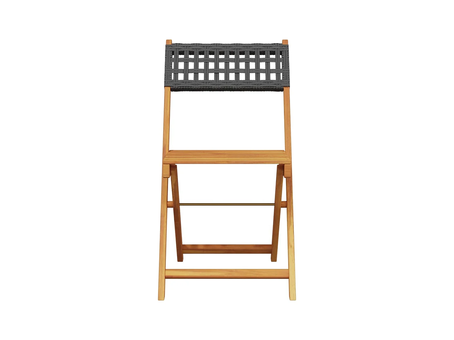 Opvouwbare tuinstoelen set van 6 zwarte polyrotan massief hout