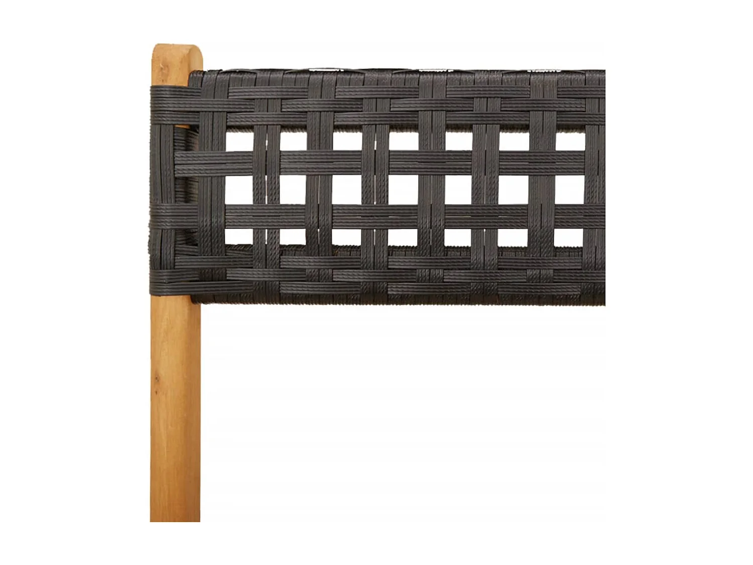 Juego de 6 sillas de jardín plegables de ratán sintético negro de madera maciza