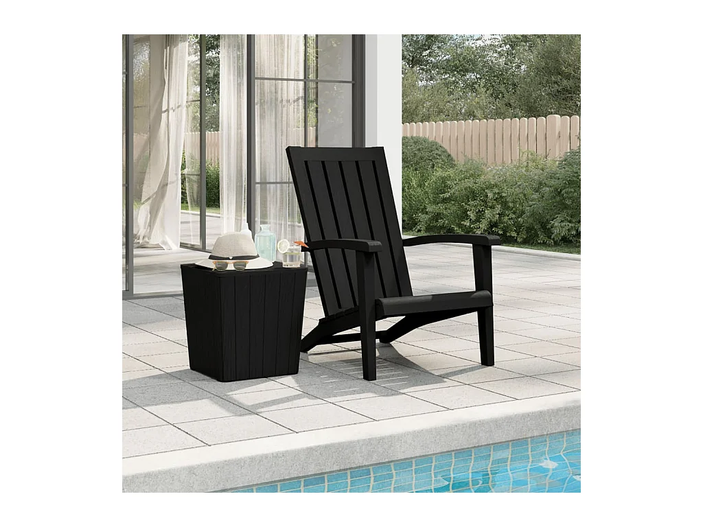 Chaise de jardin Adirondack noir polypropylène