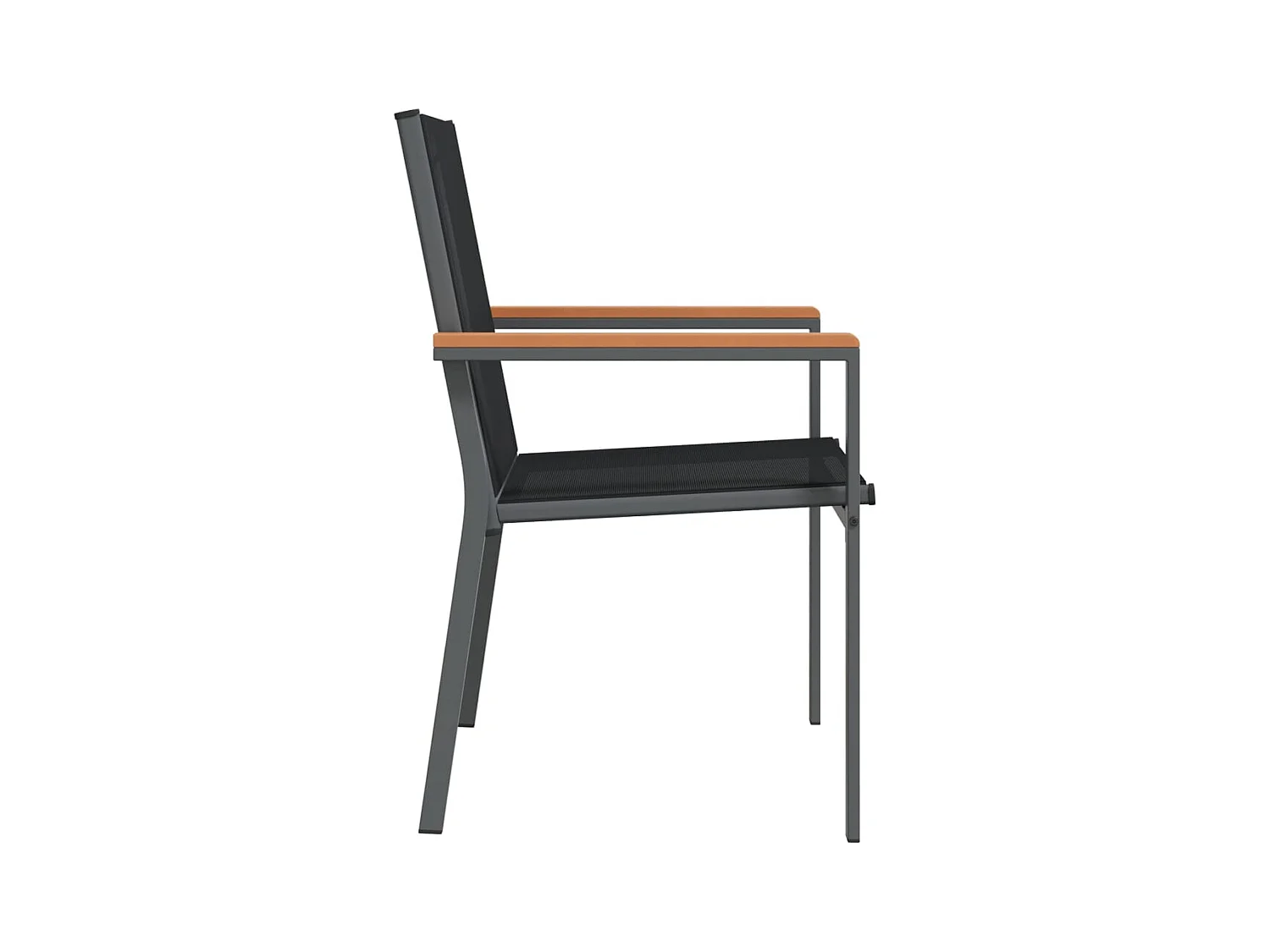 Tuinstoelen set van 2 zwart 55x61,5x90cm textiel en staal