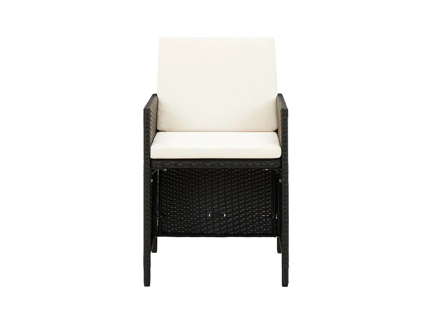 Set di 4 sedie e sgabelli da giardino in vimini nero