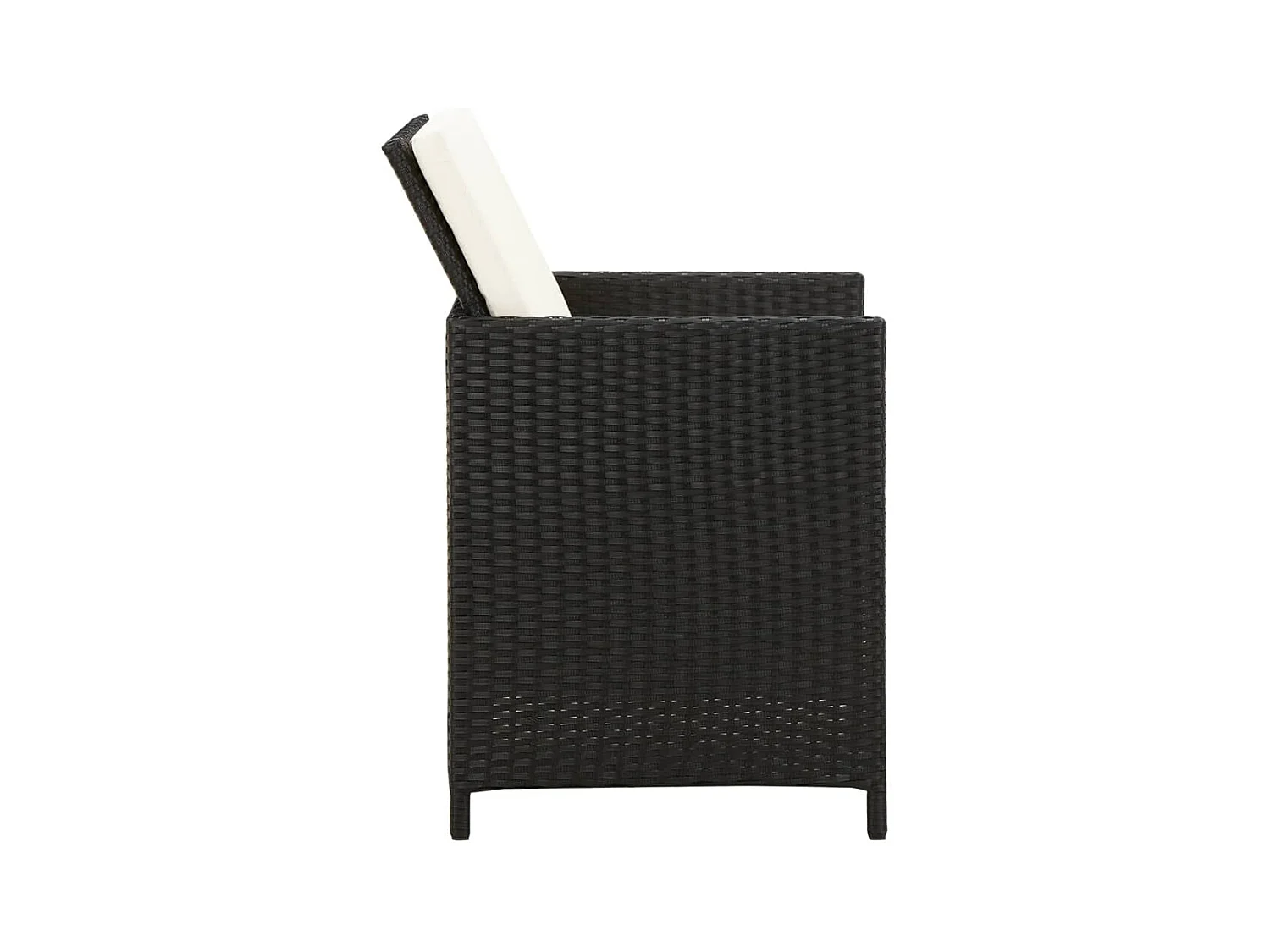 Set di 4 sedie e sgabelli da giardino in vimini nero