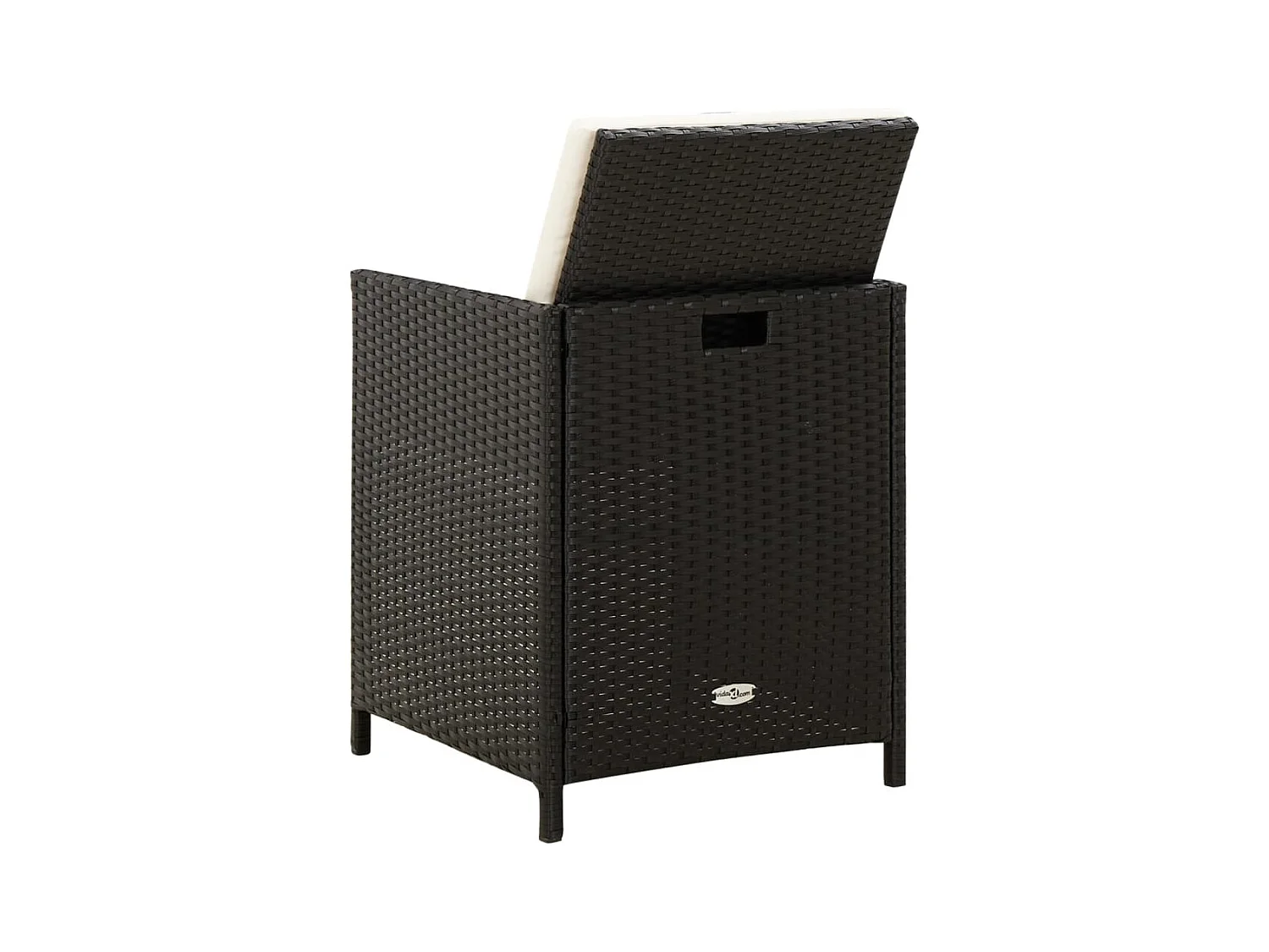 Set di 4 sedie e sgabelli da giardino in vimini nero