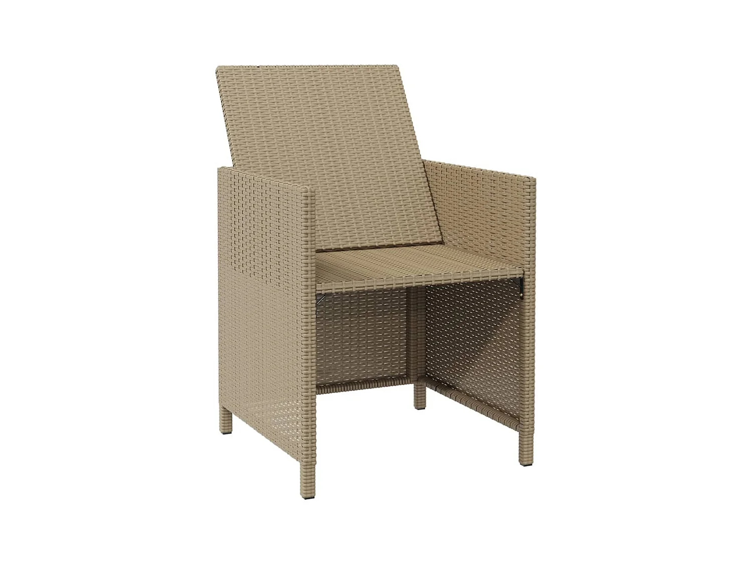 Chaises de jardin avec tabourets lot de 2 Résine tressée Beige