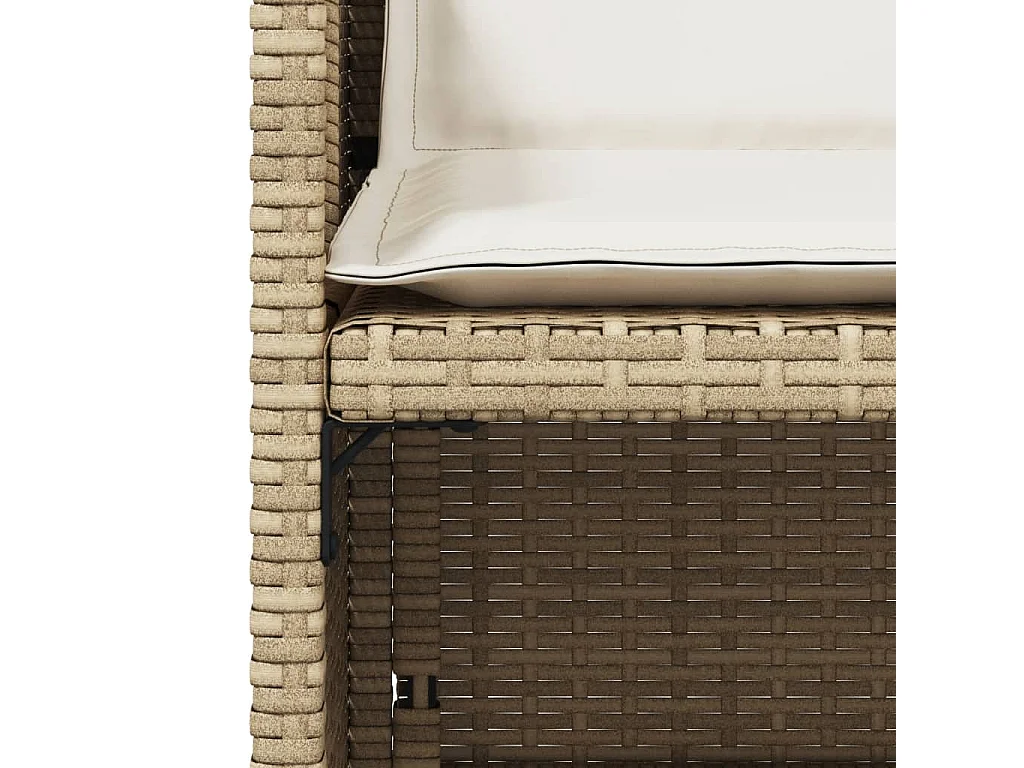 Chaises de jardin avec coussins lot de 4 beige résine tressée