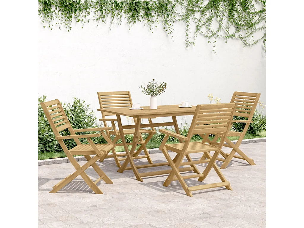 Chaises pliables de jardin lot de 4 bois massif d'acacia