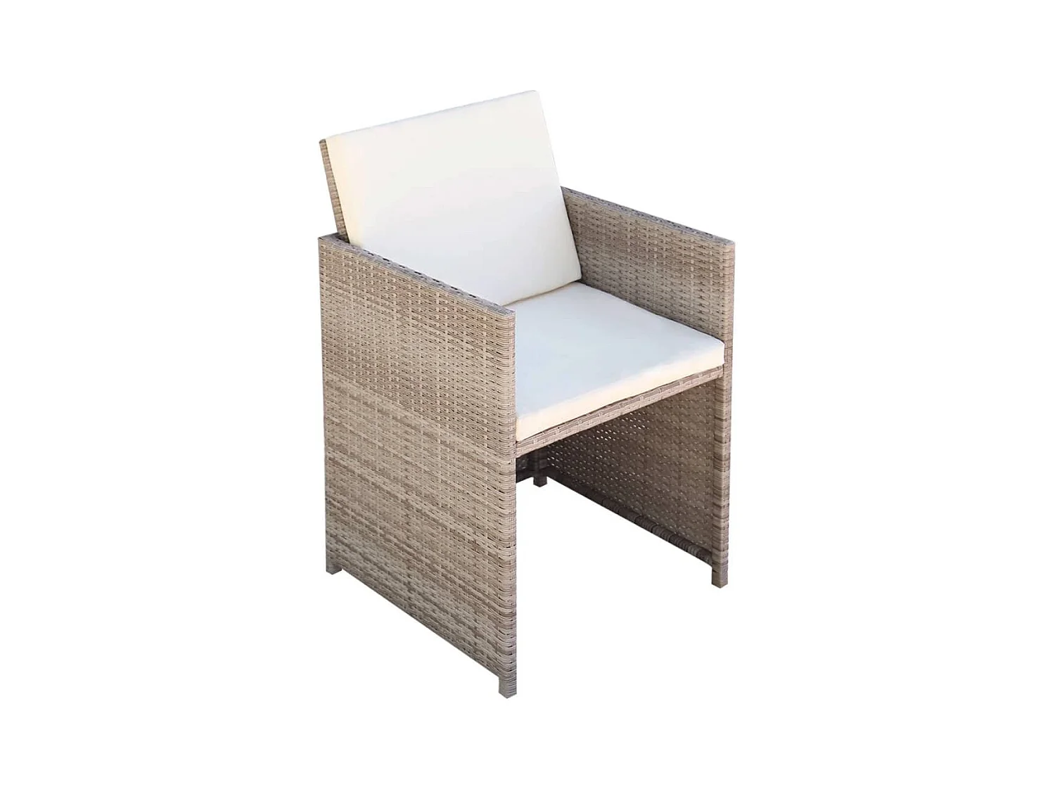 Tuinstoelen set van 2 met kussens Beige geweven hars