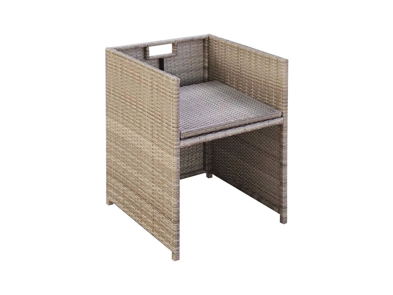Tuinstoelen set van 2 met kussens Beige geweven hars