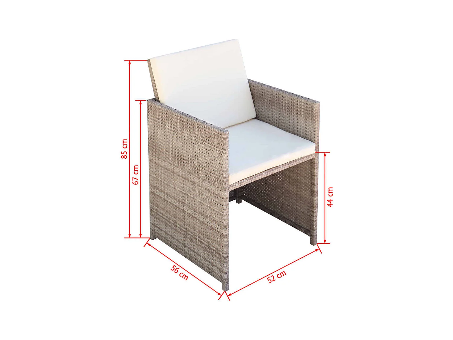 Tuinstoelen set van 2 met kussens Beige geweven hars