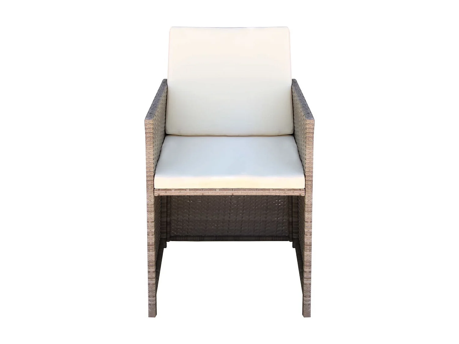 Chaises de jardin lot de 2 avec coussins Résine tressée Beige