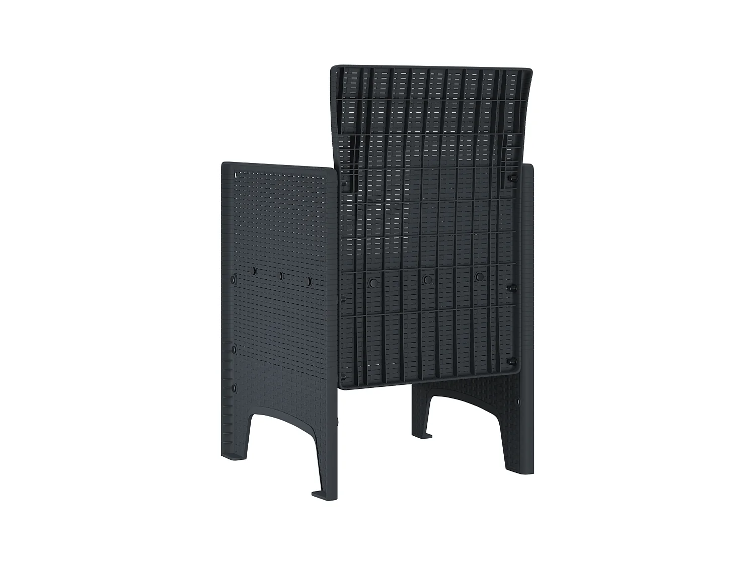 Tuinstoelen met kussens 2 stuks Antraciet Rotan Kunststof