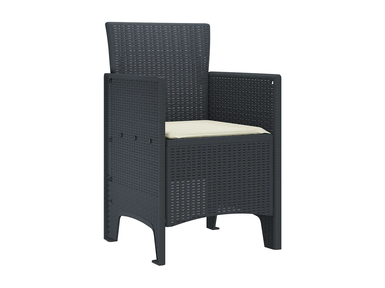 Chaises de Jardin avec Coussins 2 pcs Anthracite Rattan Plastique