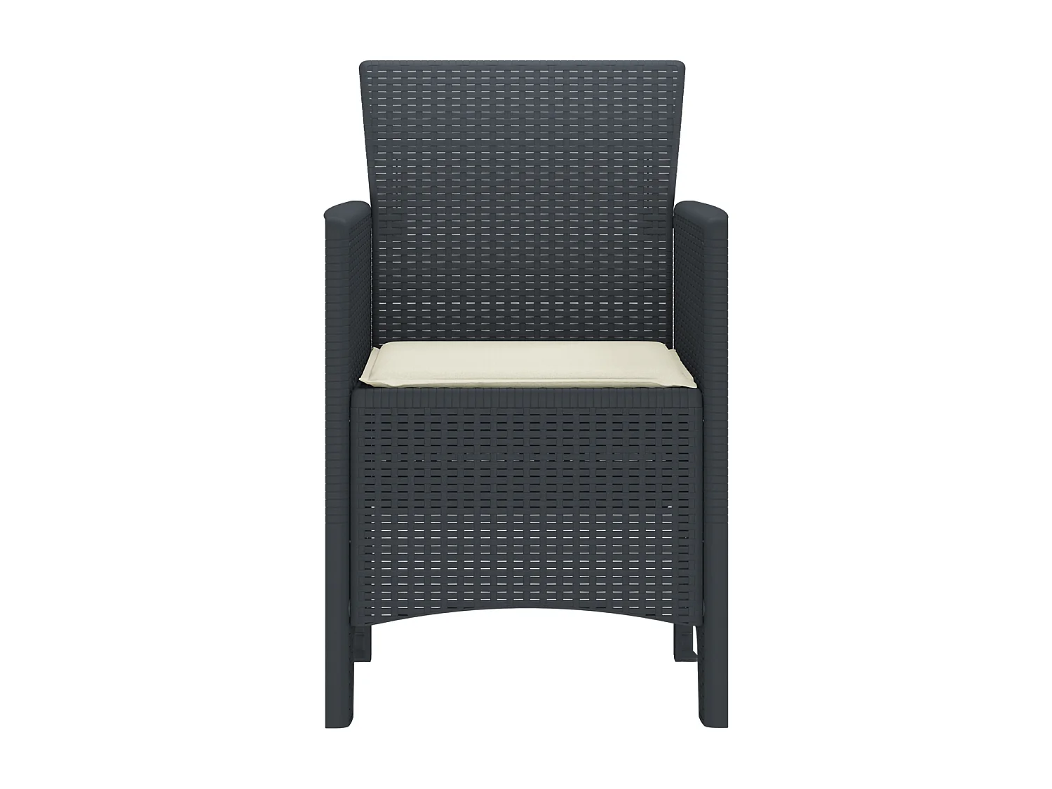 Chaises de Jardin avec Coussins 2 pcs Anthracite Rattan Plastique