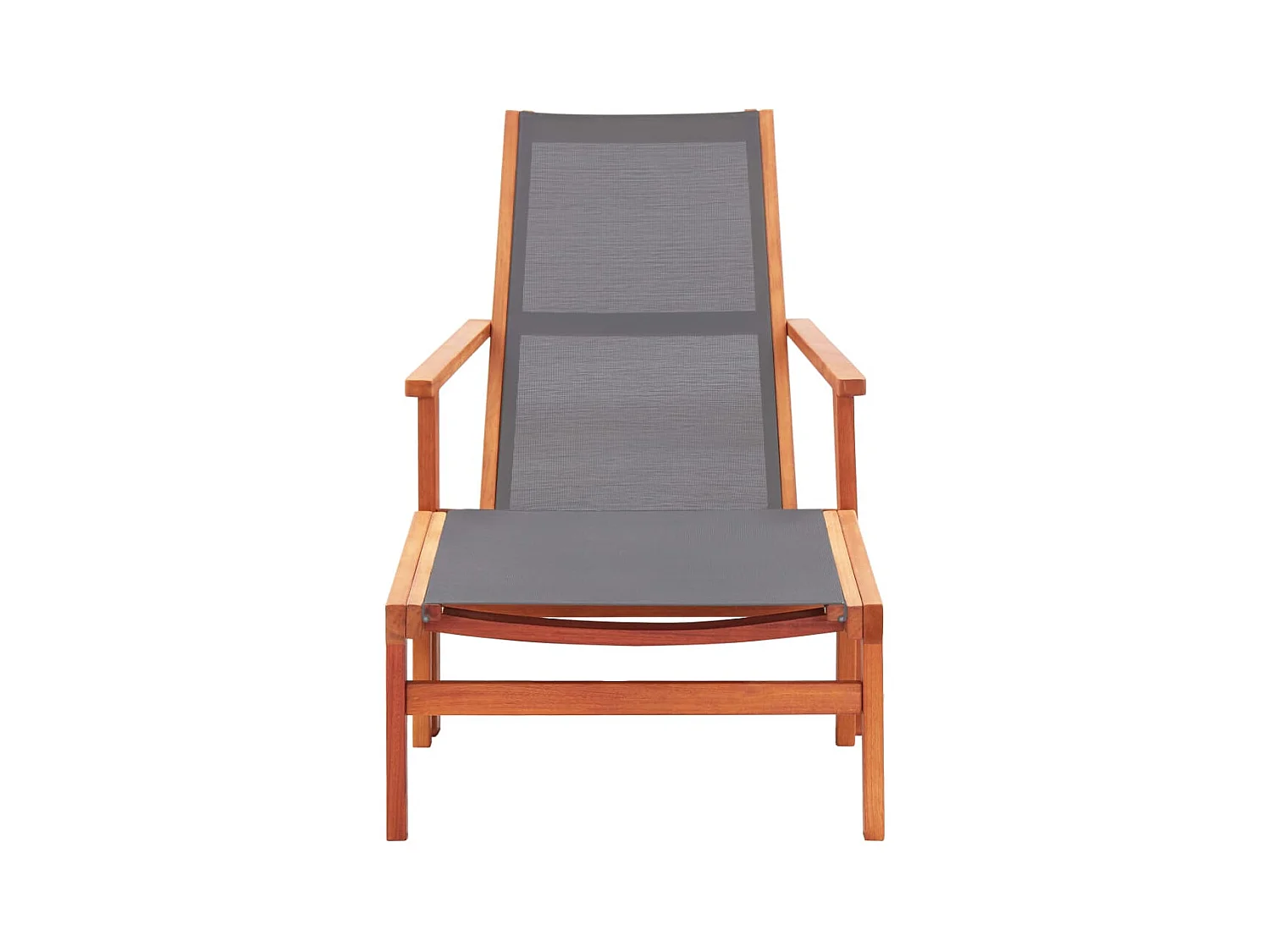 Eucalyptus Grijze en Textilene Tuinstoel en Voetenbank