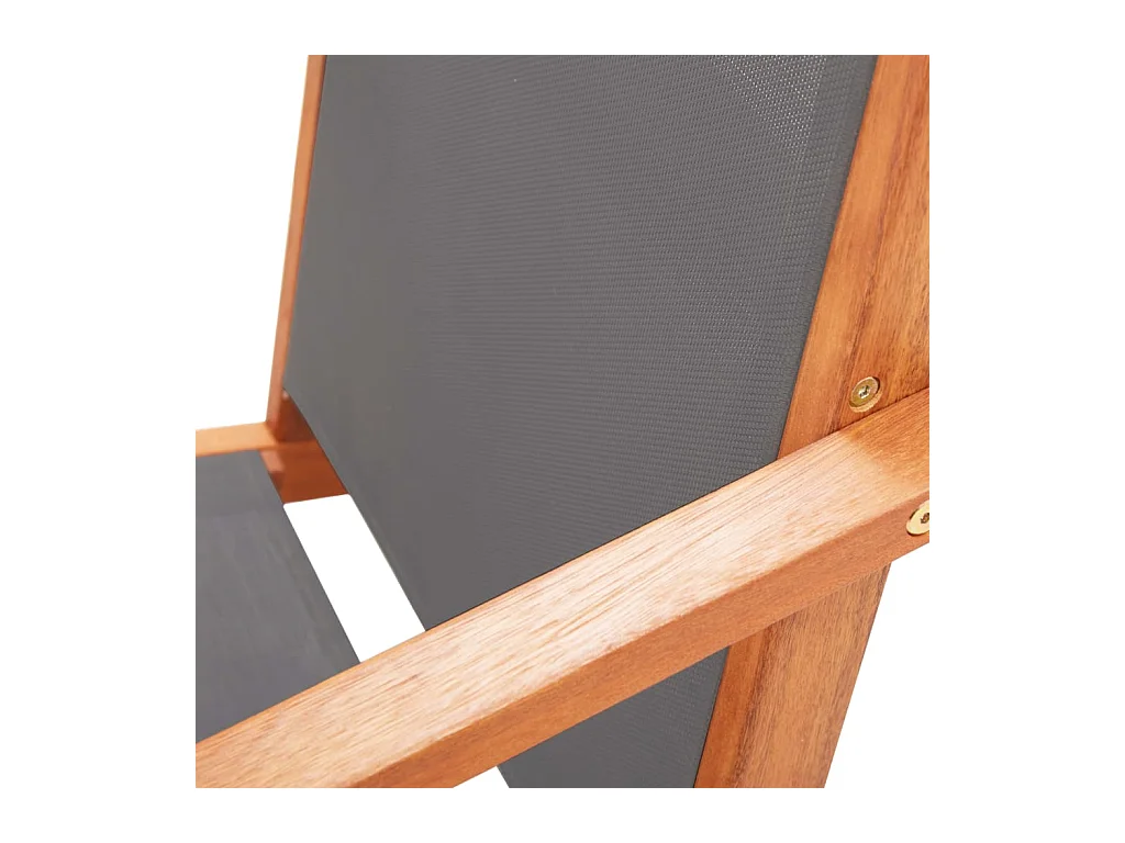 Eucalyptus Grijze en Textilene Tuinstoel en Voetenbank